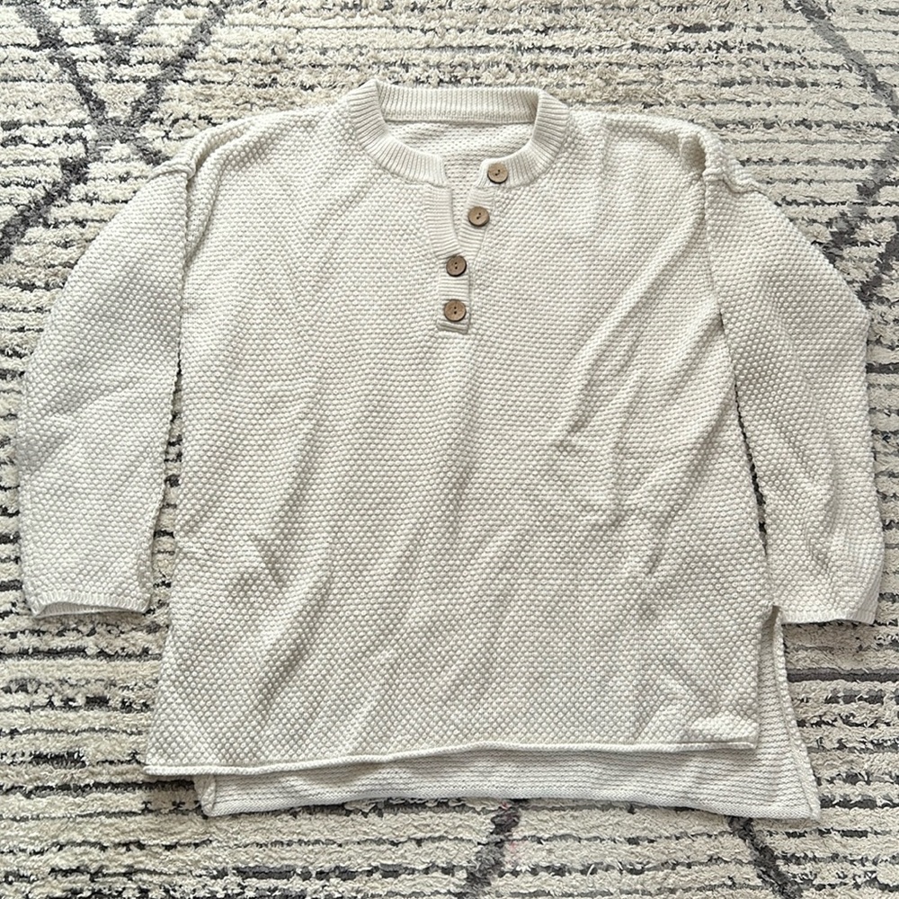 Cream Henley sweater
